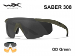 Ballistilised prillid WileyX SABER 308 3 Klaasiga OD Green MLP l&auml;hetus 9 p&auml;eva jooksul