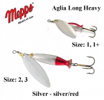 P&ouml;&ouml;rellant Mepps Aglia Long Heavy Silver-Silver/Red 8 g