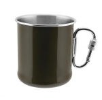 Mil-Tec Terasest Kruus Karabiiniga 250 ml Olive MLP l&auml;hetus 9 p&auml;eva jooksul