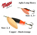 P&ouml;&ouml;rellant Mepps Aglia Long Heavy Copper-Black/Orange 8 g