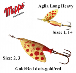 P&ouml;&ouml;rellant Mepps Aglia Long Heavy Gold/Red Dots-Gold/Red 12 g
