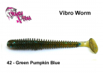 Kummikala Crazy Fish Vibro Worm Green Pumpkin Blue 10 cm