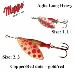 P&ouml;&ouml;rellant Mepps Aglia Long Heavy Copper/Red Dots-Gold/Red 8 g
