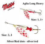 P&ouml;&ouml;rellant Mepps Aglia Long Heavy Silver/Red Dots-Silver/Red 8 g