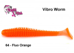 Kummikala Crazy Fish Vibro Worm Fluo Orange 12.5 cm