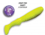 Pehme s&ouml;&ouml;t Crazy Fish Dainty 85mm 06-Chartreuse 8.5 cm
