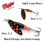 P&ouml;&ouml;rellant Mepps Aglia Long Heavy Black/Orange Dots-Black/Orange 12 g