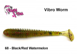 Kummikala Crazy Fish Vibro Worm Black/Red Watermelon 5 cm