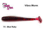 Kummikala Crazy Fish Vibro Worm Blue Ruby 10 cm