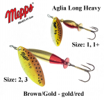 P&ouml;&ouml;rellant Mepps Aglia Long Heavy Brown/Gold-Gold/Red 8 g