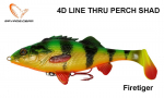 Kummikala Savage Gear 4D liin Thru Perch Shad Firetiger 17.5 cm