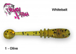 Crazy Fish Whitebait pehme lant 2,0 cm 01- Olive Kalmaar