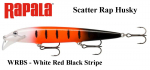 Vobler Rapala Scatter Rap Husky WRBS - White Red Black Stripe 13 cm