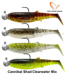 Landi komplekt Savage Gear Cannibal Shad Clearwater Mix 6.8 cm
