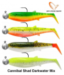 Landi komplekt Savage Gear Cannibal Shad Darkwater Mix 12.5 cm