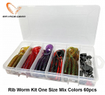 Komplekt Savage Gear Rib Worm Kit One Size Mix Colors 60tk BLT l&auml;hetus 1-3 p&auml;eva jooksul