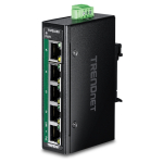 TRENDnet TI-PELC50 5-Port Ethernet PoE+ Industrial DIN-Rail Mini Switch