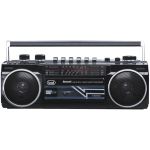 BT Radio Recorder, Cassette player/recorder with automatic recording level and autostop function, 4 band radio MW/FM/SW1-2, USB/SD inputs with playback of MP3 files, Wireless connection to listen to wireless music from Smartphone and Tablet, Black