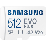 Samsung EVO Plus MB-MC512SA - Flash memory card (microSDXC to SD adapter included) - 512 GB - Read Rate Up to 160 MB/s