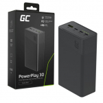 Green Cell Powerbank 30 000mAh, 22.5W, 4 ports, black