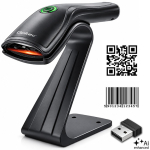 Qoltec Wireless barcode scanner 1D 2D scanner stand USB