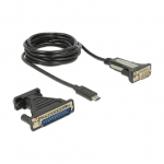 USB C > Adapter Seriell 9 Pin Stecker + 25 Pin Adapter FTDI Delock