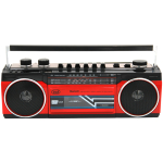 BT Radio Recorder, Cassette player/recorder with automatic recording level and autostop function, 4 band radio MW/FM/SW1-2, USB/SD inputs with playback of MP3 files, Wireless connection to listen to wireless music from Smartphone and Tablet, Red