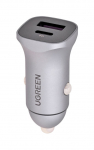 Ugreen USB Type-C / USB 24W Power Delivery Quick Charge car charger, grey (30780)