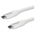 StarTech USB-C auf USB-C Kabel mit 5A Power Delivery - St/St - Weiss - 4m - USB 2.0 - USB-IF zertifiziert - USB Typ C Kabel