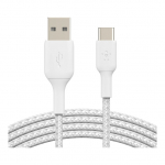 Belkin USB-C/USB-A Kabel ummantelt, 1m, wei&szlig;