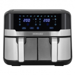 Heinrich&lsquo;&rsquo;s HFR 8214 Double hot air fryer 2 x 4.5 l = 9.0 l 1300-2400 W Black - Silver