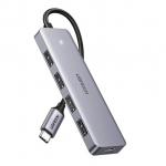Ugreen Hub 4-in-1 USB-C Adapter to 4&times; USB 3.0 + USB-C Grey