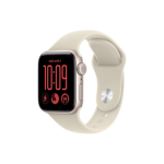 Apple Watch SE 3 GPS + Cellular 40mm Starlight Aluminium Case with Sand Sport Band - S/M | Apple