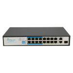 Extralink VIRTUS V3 | PoE Switch | 16x 100Mb/s PoE/PoE+, 2x Gigabit RJ45 + 1x SFP, 150W