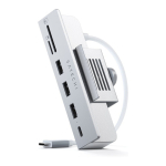 Satechi Aluminum USB-C Clamp Hub Pro f&uuml;r Apple iMac (6 in 1), Silber, ST-UCICHS
