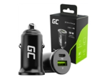 GREEN CELL USB CAR CHARGER GC POWERRIDE NANO38 38W 6A 1X USB-C 1X USB-A