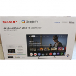 SALE OUT. Sharp 50HP6265E 50" (126cm) QLED 4K Ultra HD Google TV, Dolby Vision, Dolby Atmos, Central Stand | Sharp 50HP6265E | 50 | Smart TV | Google TV | UHD | Black | DAMAGED PACKAGING