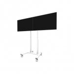 Neomounts Floor stand | ADM-875WH2 Dual screen adapter | Adjustable Height | 42-65 " | Maximum weight (capacity) 40 kg | White ADM-875WH2