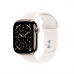 Apple Watch Series 11 GPS + Cellular 46mm Gold Titanium Case with Light Blush Sport Band - M/L