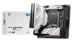 MSI | MPG B760I EDGE WIFI | Processor family Intel | Processor socket LGA1700 | DDR5 DIMM | Memory slots 2 | Supported hard disk drive interfaces SATA, M.2 | Number of SATA connectors 4 | Chipset Intel B760 | Mini-ITX