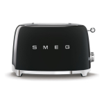 SMEG Toaster 2-Schlitz kompakt 50s Style TSF01BLEU, Schwarz, Hochglanz