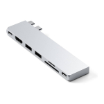 Satechi USB-C Pro Hub Slim Adapter, Silber, ST-HUCPHSS