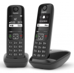 Gigaset AS690 Duo Analog/DECT telephone Caller ID Black