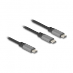Delock USB-C&trade; Y-Kabel 1 x Stecker zu 2 x Stecker PD 3.0 100 W Intelligente Stromaufteilung 1,2 m