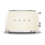 SMEG Toaster 2-Schlitz kompakt 50s Style TSF01CREU, Creme, Hochglanz