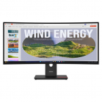 86,4cm/34" (3440x1440) Lenovo ThinkVision T34WD-40 21:9 WQHD VA Curved 4ms 120Hz HDMI DisplayPort USB-C USB-A RJ45 VESA Kensington