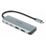 D Dicota USB-C 4-in-1 Highspeed Hub 10 Gbps silver
