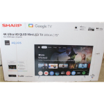 Renew. Sharp 75JP7265E 75" (189cm) 4K Ultra HD QLED MiniLED Google TV, HARMAN/KARDON Speaker System | Renew. Sharp 4K QLED TV | 75JP7265E | 75 | Smart TV | Google TV | UHD | DAMAGED PACKAGING