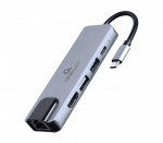 Gembird Adapter USB-C 5in1, PD, HDMI, USB 3.1, USB 2.0, LAN