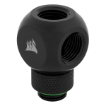 K Corsair Hydro X Series XF Adapter Y-splitter G1/4 Inch Male to 2x G1/4 Inch Female Rotatable Black